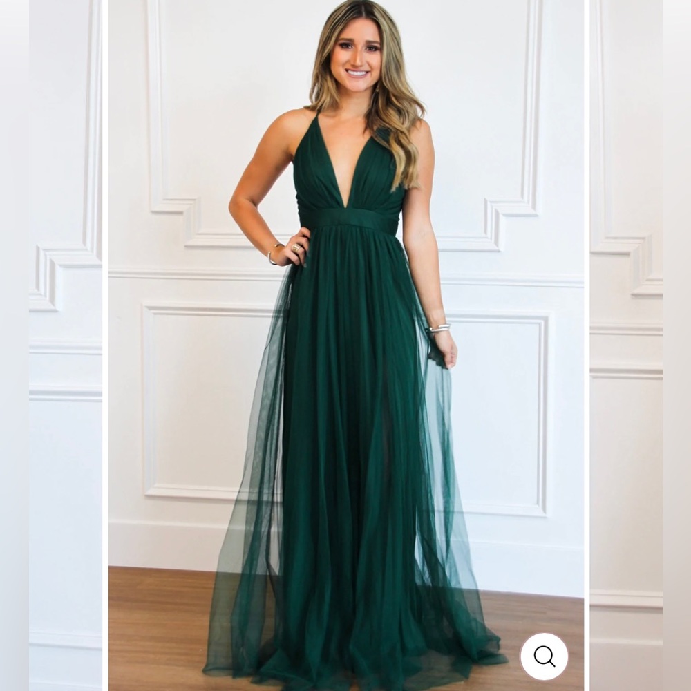 Bella and Bloom Boutique Forever Love Maxi Dress: Hunter Green